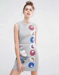 Платье-футболка без рукавов с аппликациями Sportmax Code Orfeo - Серый