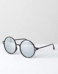 Круглые солнцезащитные очки с зеркальными линзами 7X - Черный
