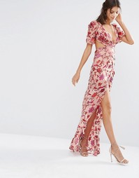 Платье макси с цветочным принтом For Love and Lemons Saffron - Мульти