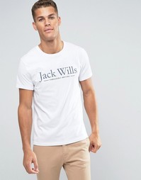 Белая футболка с принтом Wills Jack Wills - Белый