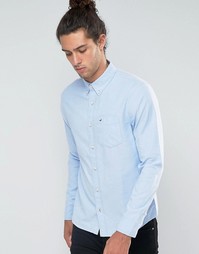 Синяя оксфордская рубашка узкого кроя с логотипом Hollister - Оранжевый