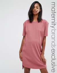 Фактурное платье‑футболка для беременных в стиле oversize Missguided Maternity - Фиолетовый