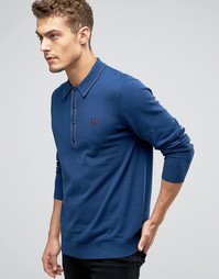 Трикотажная футболка-поло с длинными рукавами Fred Perry Laurel Wreath - Темно-синий
