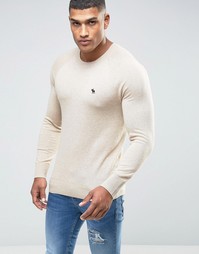 Бежевый меланжевый джемпер в стиле ретро Abercrombie & Fitch - Бежевый