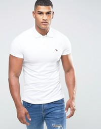 Белое поло слим Abercrombie &amp; Fitch - Белый