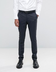 Чесаные брюки скинни в однотонную клетку Selected Homme - Серый