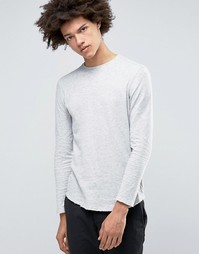 Лонгслив с необработанными краями Selected Homme - Серый
