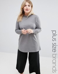 Трикотажный топ с воротником-стойкой Junarose - Серый