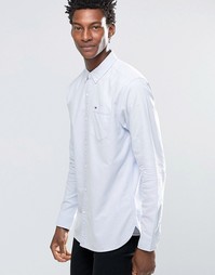 Оксфордская синяя рубашка классического кроя Hilfiger Denim - Синий