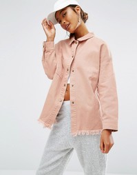 Куртка-рубашка с необработанным краем Daisy Street - Оранжевый