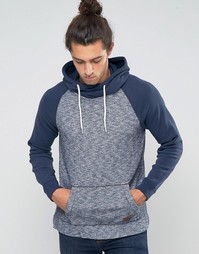 Темно-синий худи через голову с контрастными рукавами реглан Hollister - Темно-синий
