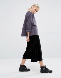 Бархатная юбка-брюки Boohoo - Черный