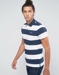 Поло слим в темно-синюю полоску Hollister - Темно-синий