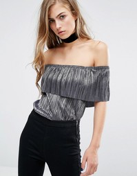 Топ плиссе Miss Selfridge - Серый