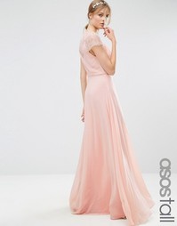 Кружевное платье макси ASOS TALL Kate - Бежевый
