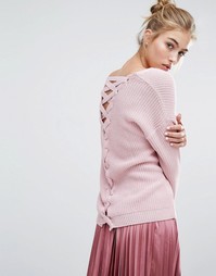Джемпер с решеткой из лямок сзади Miss Selfridge - Розовый