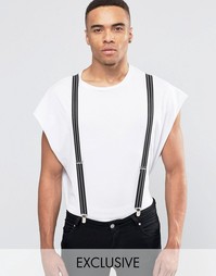 Черные подтяжки в полоску Reclaimed Vintage - Черный