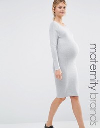Облегающее трикотажное платье Mamalicious - Серый Mama.Licious