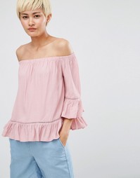 Блузка с открытыми плечами Minimum Gunta - Розовый