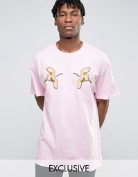 Oversize-футболка с нашивками Reclaimed Vintage - Розовый