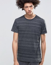 Черная меланжевая классическая футболка в полоску Cheap Monday - Черный