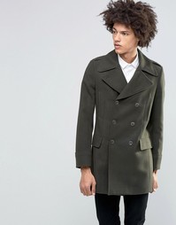 Пальто милитари из 80% итальянской шерсти Feraud Premium - Зеленый