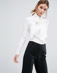 Топ из ткани и трикотажа с бантом‑завязкой Ted Baker Babri - Белый
