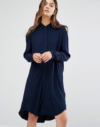Платье-рубашка Selected - Темно-синий