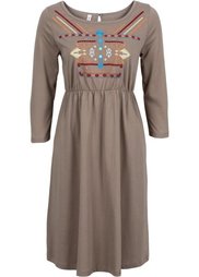 Трикотажное платье с вышивкой (черный) Bonprix