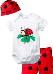 Боди + шорты + шапочка (3 изд.) (белый/лимонно-желтый с пчелкой) Bonprix