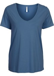 Футболка с глубоким V-вырезом (розовый) Bonprix