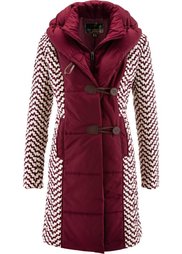 Стеганая куртка с принтом (черный/цвет белой шерсти с узо) Bonprix