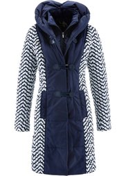 Стеганая куртка с принтом (кленово-красный/бежевая галька) Bonprix