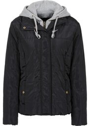 Куртка с трикотажным капюшоном (оливковый/светло-серый меланж) Bonprix