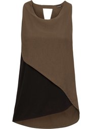 Блуза без рукавов (черный/кремовый) Bonprix