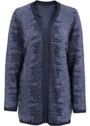 Пушистый вязаный кардиган (черный/розовый) Bonprix