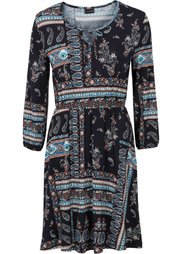 Трикотажное платье в богемном стиле (коричневый с рисунком) Bonprix