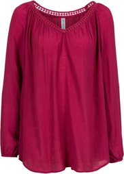 Блузка с красивой окантовкой (черный) Bonprix