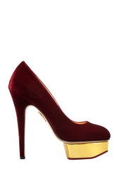 Шелковые туфли Dolly Gold Platform Charlotte Olympia