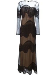 прозрачное вечернее платье с вышивкой Emilio Pucci