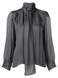 плиссированная блузка с завязками Yves Saint Laurent Vintage