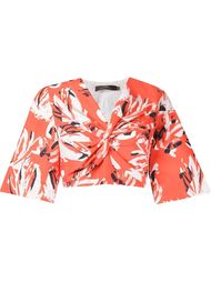 укороченная блузка с цветочным принтом Andrea Marques