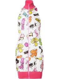 платье на молнии с высоким горлом Moschino