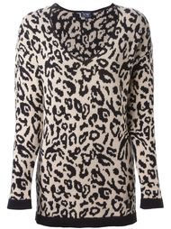 свитер с леопардовым узором-интарсией Armani Jeans