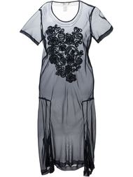 прозрачное платье с аппликацией  Comme Des Garçons Vintage