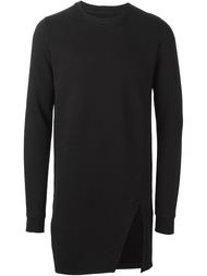 удлиненная толстовка с разрезом Rick Owens DRKSHDW