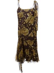 асимметричное платье в цветочный принт   Christian Dior Vintage