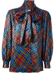 блузка с контрастным рисунком Yves Saint Laurent Vintage
