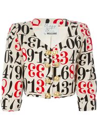 укороченный пиджак с принтом цифр Moschino Vintage