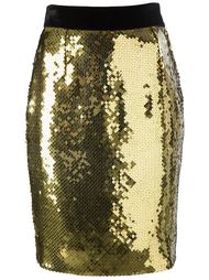 юбка-карандаш с пайетками Moschino Vintage